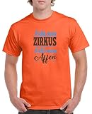 Comedy Shirts - Nicht mein Zirkus, Nicht Meine Affen - Herren T-Shirt - Orange/Blau-Braun Gr. XL