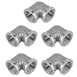 BJH 5Pcs 304 Edelstahl 90-Grad-Winkelstück-Anschluss-Adapter-Fittings für Rohranschluss (Winkel-Innengewinde G1/2)