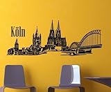 myDruck-Store Wandtattoo Köln - Kölner Dom Skyline XXL Deutschland Wand Aufkleber Stadt 1M134, Farbe:Schwarz Matt;Größe (Länge):100