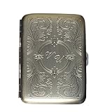 schmales Zigarettenetui Metall satiniert ZE330 mit SOFORTGRAVUR + VORSCHAU: Gravur der Initalen oder des Vornamens inklusive.(Cigarette case)