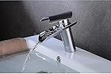 Wasserhahn Chrom-Waschtisch-Wasserhahn Messing-Badezimmer-Wasserhahn Einhebel-Torneiras Para Pia De Banheiro Waschen Wasserhahn Wasserfall W