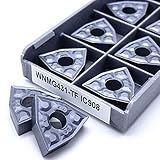 WNMG080404 TF IC907 IC908 WNMG431 Externes Drehwerkzeug Hartmetall-Einsätze Drehmaschinenschneider Schneidwerkzeug CNC-Werkzeuge (Farbe: WNMG080404 TF IC908, Größe: 10 Stück)