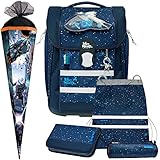 SPACE - McNeill McLight 2 mit McAddy Schulranzen-Set 7tlg. mit SCHLÜSSELANHÄNGER und LEUCHTANHÄNGER - SCHULTÜTE GRATIS DAZU