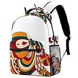 Rucksack Damen Wanderrucksäcke Kinder Schulrucksack Mädchen Teenager Kinderrucksack Geschenk für Schulanfang Geometrischer Elefant 29.4x20x40