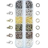 Kupink 6 Farben Karabinerverschluss Kettenverschluss Schmuckverschlüsse Schmuck Karabiner Verschluss Hummer Greifer Haken und Öffnen Sprung Ringe für Halsketten Armband DIY Schmuckherstellung