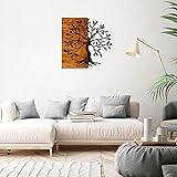 Ojos wanddeko Modern deko wohnzimmer - %50 Metall - %50 Holz , Wandschmuck, Wandverzierung, Wandskulptur, (58x58 cm)