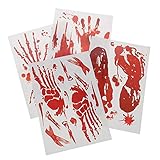 BLOUR Horror Blut Handabdruck Aufkleber Glas Fenster Aufkleber Home Decor Abnehmbare Halloween Wohnzimmer Klassenzimmer Dekorationen Wandaufkleb