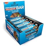 Bodylab24 High Protein Bar Extreme Chocolate Hazelnut Flavor 12 x 65g, Protein-Riegel mit 21g Eiweiß pro Riegel, zuckerarmer Fitness-Snack, leckerer Eiweißriegel mit vielen B