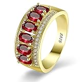 Adisaer Ring Silber 925 Orient, Ring Damen Gold Eleganz Zirkonia 18K Vergoldet 9Mm Breit Gr. 50 (15.9)