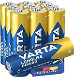 VARTA Longlife Power AA Mignon LR6 Batterie (10er Pack) Alkaline Batterie - Made in Germany - ideal für Spielzeug Taschenlampe Controller und andere batteriebetriebene G