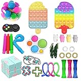 Rpporm Sensory Fidget Toys Set, Simple Fidget Toy Fidget Pack, Pop Pop Fidget Toy Push Pop Bubble Fidget Sensory Toy, Fidget Box mit Stress Balls Spielzeug für Kinder oder Erwachsene Geschenk