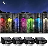 Solarzaun-Pfostenleuchten OTHWAY 4Pack Outdoor Waterproof RGB Bunte dekorative Solarlampen für den Außenbereich Einfache Installation Dark Sensing Solar Waterproof Wandleuchte für den G