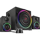 Speedlink Gravity Carbon RGB 2.1 Subwoofer System - Lautsprechersystem mit Bluetooth-Verbindung für Smartphone/Tablet - 120W Peak-Power, schw