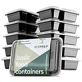 FITPREP Original 2-Fach Meal Prep Container Boxen im praktischen 10er Pack - inkl. schönem Rezep