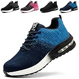 Fadezar Arbeitsschuhe Herren Leicht Sicherheitsschuhe mit Stahlkappe Herren Damen Atmungsaktiv Sportlich Schutzschuhe Blau EU 37