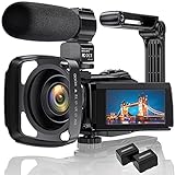 4K Videokamera Camcorder Ultra HD 48MP WiFi IR Nachtsicht-Vlogging-Kamera für 3' IPS-Touchscreen 16X Digitalzoom YouTube-Kamerarecorder mit Mikrofon, Handstabilisator, Gegenlichtb