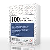 100 BLANKO-POSTKARTEN zum selbst gestalten und bedrucken von Edition Colibri: Postkarten-Set mit 100 Blanko-Karten in weiß, 250 g-Papier, für Drucker geeig