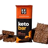 Perfect Keto Bar Almond Butter Brownie – Box mit 12x45g Riegeln – Low Carb Diät-freundlich mit Kokosöl, Kollagen, ohne Zucker – Süße Leckereien – Einzelpackungen für Reisen, W