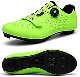 VIPBQO Herren Fahrradschuhe Spin Shoestring mit kompatiblem Cleat Peloton Schuh mit SPD und Delta für Männer Lock Pedal Bike Schuhe, grün, 45 EU