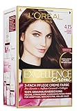 L'Oréal Paris Excellence 4.15 Kühles Kastanienbraun, 3er Pack (3 x 1 Stück)