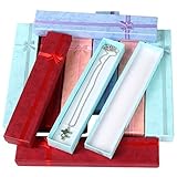 TRIXES 10 Elegante rechteckige Lange Luxus Geschenkboxen für Halsketten Schmuck