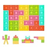 Vicloon Fidget Sensorische Spielzeug, Anti Stress Spielzeug Aus Silikon, Blase Sensorischen Gadget Spielzeug, Sensorische Spielzeug, Anxiety Relief Werkzeug für Kinder und Erwachsene(Tetris)