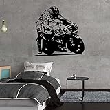 Einfaches Motorrad Wandtattoo Wohnzimmer Bewegliches Wandbild, Verwendet im Wohnzimmer Schlafzimmer Selbstklebende Wandkunst A9 57x58