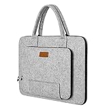 Ropch 13 Zoll Laptoptasche, Filz Laptop Schutzhülle Hülle Notebooktasche Sleeve Laptop Schutztasche Aktentasche mit Griff für 13' 13,3' Laptop Ultrabook Notebook Computer Tablet - Grau & Schw