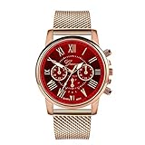 LABIUO Quarz-Sport-Armbanduhr, Militär-Stil, Edelstahl-Zifferblatt, Lederband, Empire, R