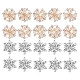 Baoblaze 20x Blume Strass Taste Flatback Klebstein Verschönerung Fertigkeit DIY Silb