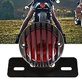 12V Motorrad Rücklicht Stop Lizenzen Bremslampe Kugelstahlgehäuse Motos Licht Für Chopper Bobber Cafe R