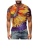 wuitopue Herren-Shirts Verkauf Verkauf Verkauf Clearance Herren Sommer Casual 3D Gedruckt Kurzarm Rundhals Top T-Shirt Bluse UK Größe S-XXXXXL, Purple5, 58