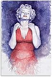 DINGDONG ART Leinwand Bedrucken 50x70cm Kein Rahmen Marilyn Monroe Portrait Poster, Marilyn Monroe Wallpaper, Farbe ， Dekorative Wandkunst Wohnzimmer Poster S