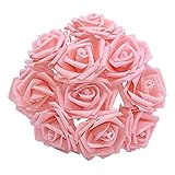 10/20/30Pcs 8cm Künstliche PE-Schaum-Rosen-Blumen-Brautsträuße für Hochzeitstisch Home Party Dekorationen DIY Scrapbook Supplies,Rosa,30p