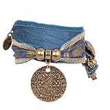 Anisch de la Cara Damen Armband Blue Lion - Hakuna Matata Wickelarmband aus Langapalu-Stoff Hakuna Matata - ArtNr. 4400