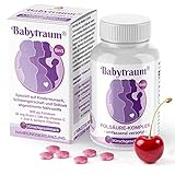 JoviTea® Babytraum Folsäure Tabletten bei Kinderwunsch, Schwangerschaft & Stillzeit - mit Kirschgeschmack - umfassend versorgt - 60 Tabletten für 2 M
