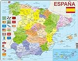 Larsen K85 Politische Karte Spanien, Spanisch Ausgabe, Rahmenpuzzle mit 70 T