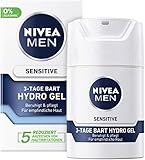 Nivea Men Sensitive 3-Tage Bart Hydro Gel im 1er Pack (1 x 50 ml), Feuchtigkeitscreme für Männer mit empfindlicher Haut & 3-Tage Bart, beruhigende G