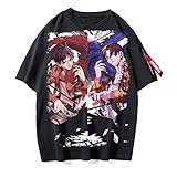 ZOSUO Herren Damen T-Shirt Frühling Sommer Blusen Anime Attack on Titan Levi·Ackerman Eren Jaeger Cosplay Stilvolle Kleidung Bunt Shirt,M