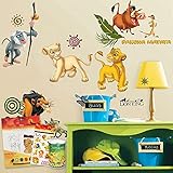 RoomMates Wandsticker Disney König der Löwen, 29-teiliges Set mit König der Löwen und Wasserfarbe (RoomMates König der Löwen)