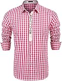 COOFANDY Hemden Herren Karriert Trachtenhemden Regular Fit Langarm Männer Freizeithemden Karohemden Plaid Shirt Oberteil Oktob