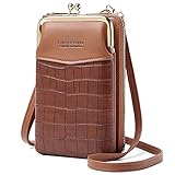 Handytasche zum Umhängen,Damen PU-Leder Geldbeutel Crossbody Handy Schultertasche,Umhängetasche Brieftasche mit Kartenfächer Verstellbar Abnehmbar Schultergurt für iPhone 12/ Huawei P30 L