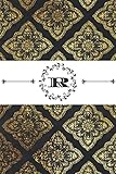 R: Monogram Journal Initial Letter R Gold And Black Elegant Regal Desig