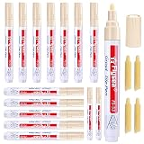 IWILCS 15 Stück Fugenstift,Fugenmörtel Fliesen Stift,Reparatur Stift Erneuern Marker,Fugenmarker Fliesenstift mit Ersatzspitze für fliesen wand Wandboden Bad, Küche und Bodenfliesen(Beige)