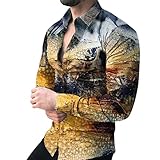 Herren Kurzarm Leinenhemd Herren Henley Freizeithemd Regular Fit Freizeithemd Sommer Strandhemd Henley Shirt L