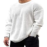 ZYYM Herren Weihnachtspullover Norweger-Pullover Winter Strickpullover Grobstrick Pullover mit Rundhalsausschnitt Herren Sweatshirt Pullover Langarm Langarmshirt Pulli ohne Kapuze Classic Sp