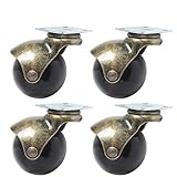 4Pcs Ball Caster Wheel 360 Grad Drehbare Antike Kugelförmige Bremse Heavy Duty für Schreibtischstuhl Tischmöbel B