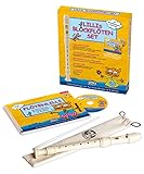 Cascha Lillis Blockflöten Set 5 tlg I Blockflöte Kunststoff barocke Griffweise I Hochwertige Kinder Kunststoffflöte mit Lernbuch und CD I Spielerisch lernen - Sopran Flöte für Kinder ab 4 J