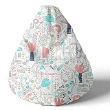 joyfill Sitzsack mit Bezug, Stuhl für Kinder und Erwachsene, Weicher Stoff, 240L (5060 Vibrant Safari)
