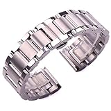 VSDEXR Uhrenarmband Massiv 316L Edelstahl Uhrenarmbänder Silber 18mm 20mm 21mm 22mm 23mm 24mm Metall Uhrenarmband Strap Armbanduhren Armband Armband (Größe : 23mm)